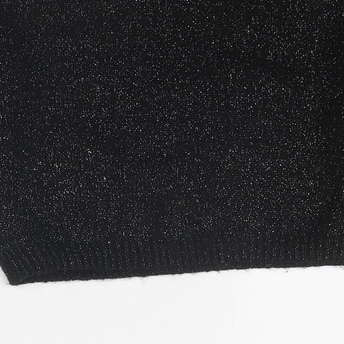 NEXT Girls Black Round Neck Acrylic Pullover Jumper Size 3 Years Pullover