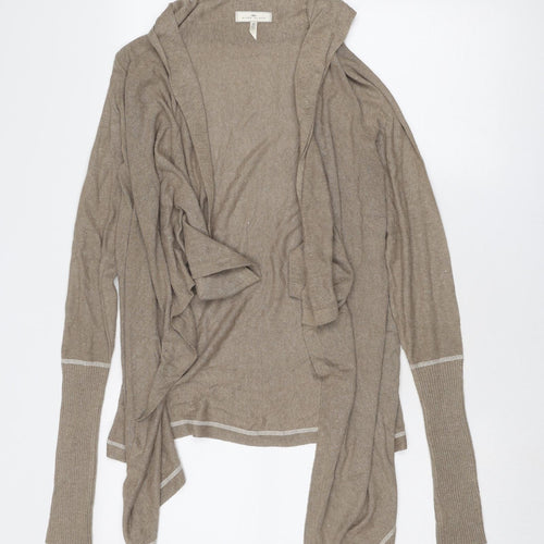 River Island Womens Brown V-Neck Acrylic Cardigan Jumper Size 6