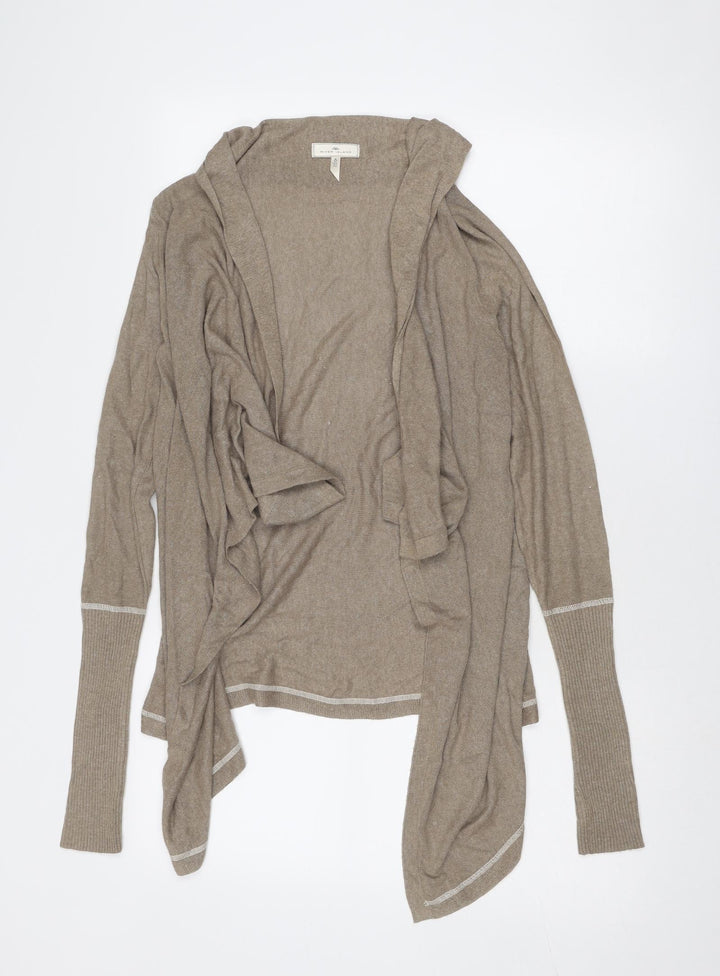 River Island Womens Brown V-Neck Acrylic Cardigan Jumper Size 6