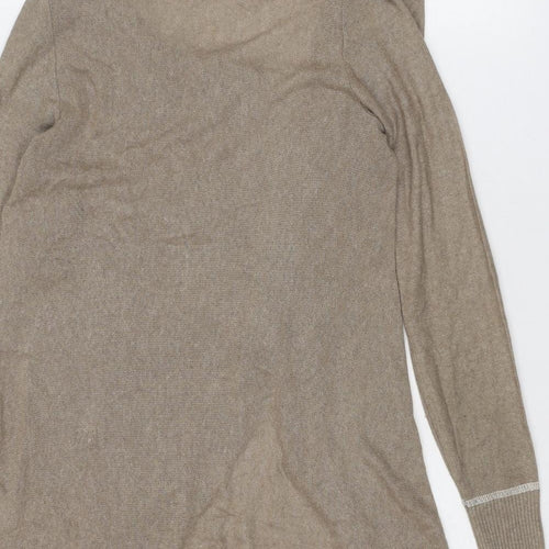 River Island Womens Brown V-Neck Acrylic Cardigan Jumper Size 6