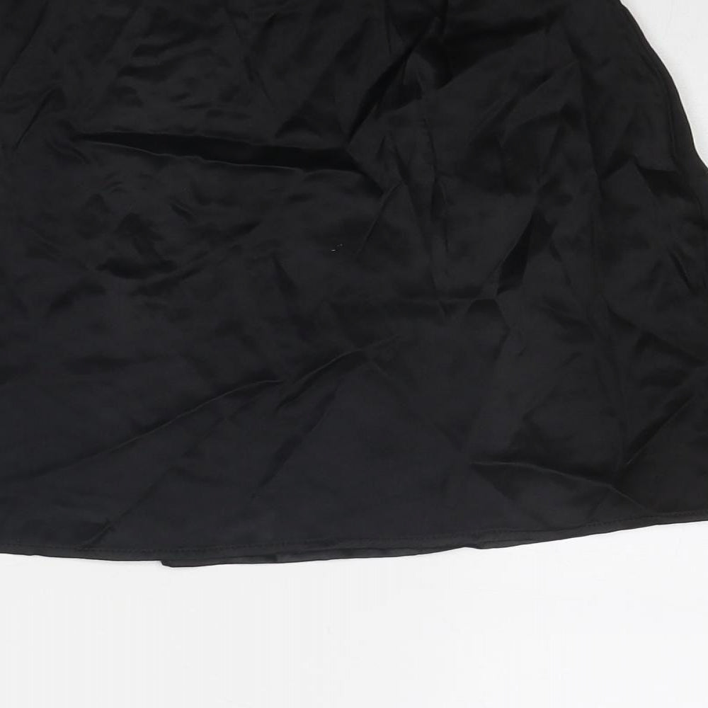 Zara Womens Black Viscose Wrap Skirt Size S Tie