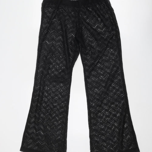 Pontocruz Womens Black Polyester Trousers Size M Regular