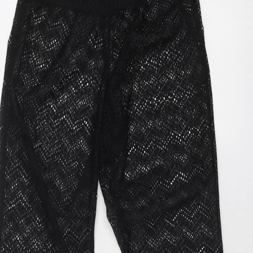 Pontocruz Womens Black Polyester Trousers Size M Regular
