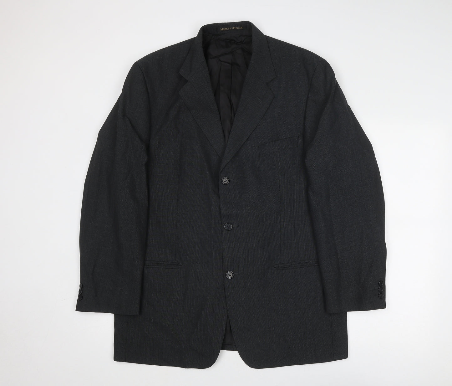 Marks and Spencer Mens Grey Polyester Jacket Blazer Size 42 Regular