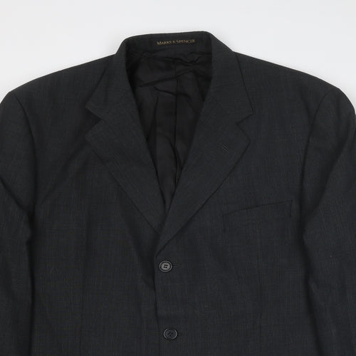 Marks and Spencer Mens Grey Polyester Jacket Blazer Size 42 Regular