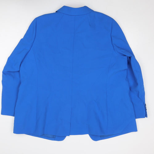 Marks and Spencer Womens Blue Polyester Jacket Suit Jacket Size 24