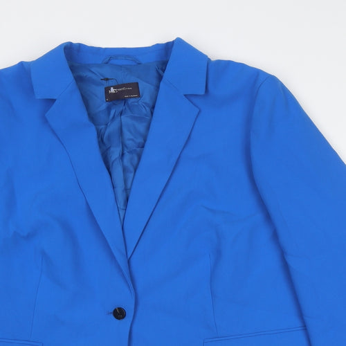 Marks and Spencer Womens Blue Polyester Jacket Suit Jacket Size 24
