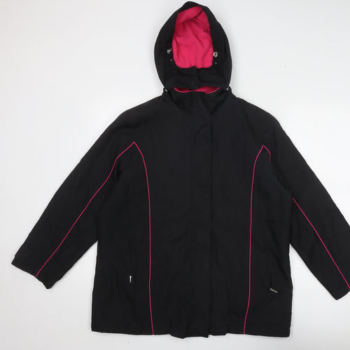 Bonmarché Womens Black Windbreaker Jacket Size 14 Zip