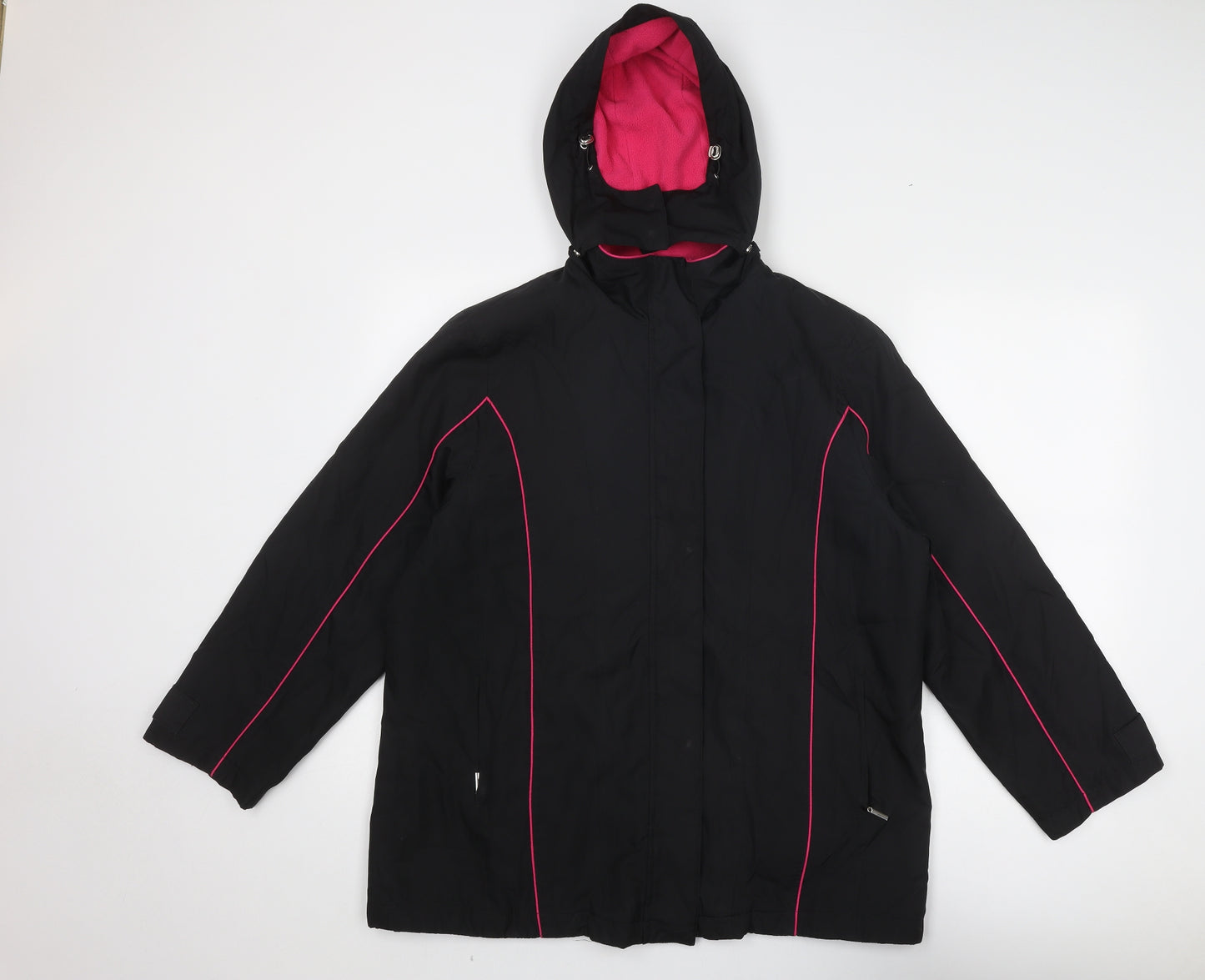 Bonmarché Womens Black Windbreaker Jacket Size 14 Zip
