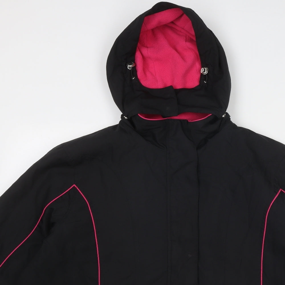 Bonmarché Womens Black Windbreaker Jacket Size 14 Zip