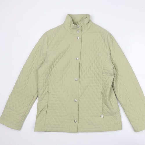 Frank Eden Womens Beige Quilted Jacket Size 10 Snap