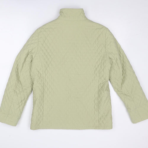 Frank Eden Womens Beige Quilted Jacket Size 10 Snap