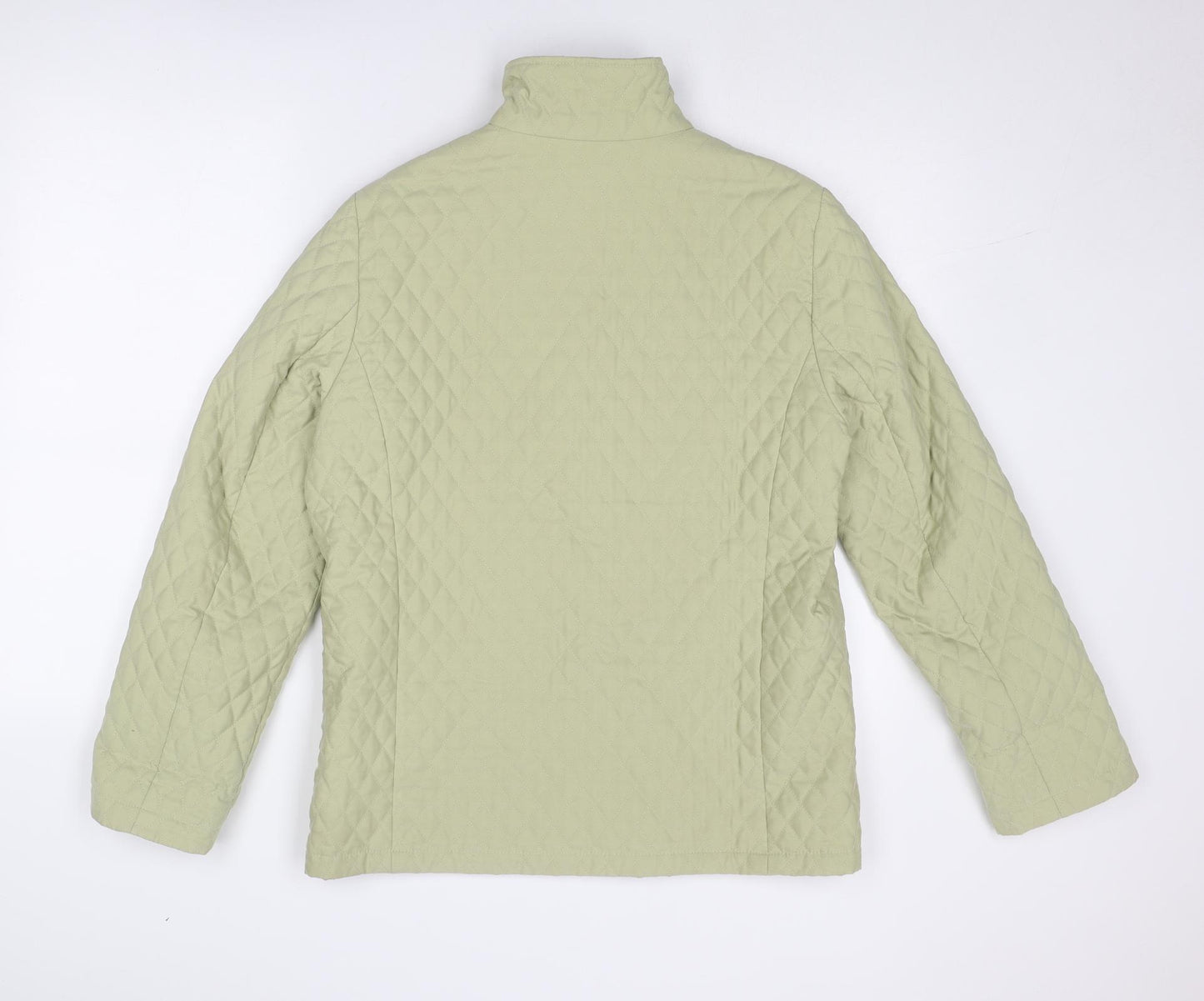 Frank Eden Womens Beige Quilted Jacket Size 10 Snap