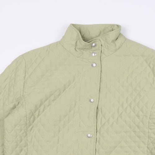 Frank Eden Womens Beige Quilted Jacket Size 10 Snap