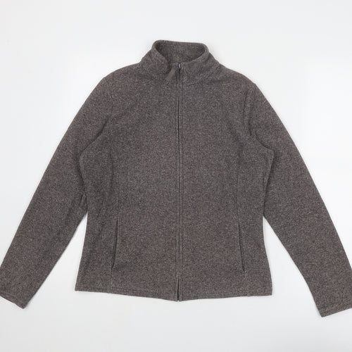 Marks and Spencer Womens Brown Geometric Jacket Size 12 Zip