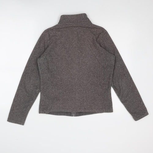 Marks and Spencer Womens Brown Geometric Jacket Size 12 Zip