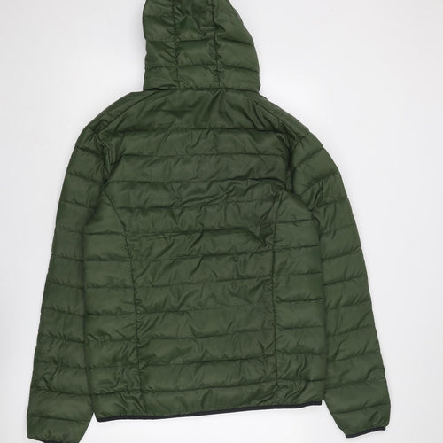 Freedom Trail Mens Green Quilted Jacket Size L Zip