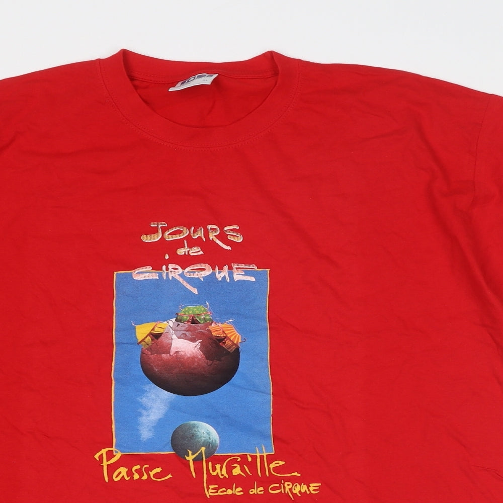 SOL'S Mens Red Cotton T-Shirt Size XL Round Neck