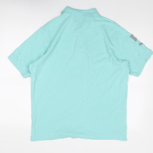 YE Collection Mens Blue Cotton Polo Size XL Collared Button