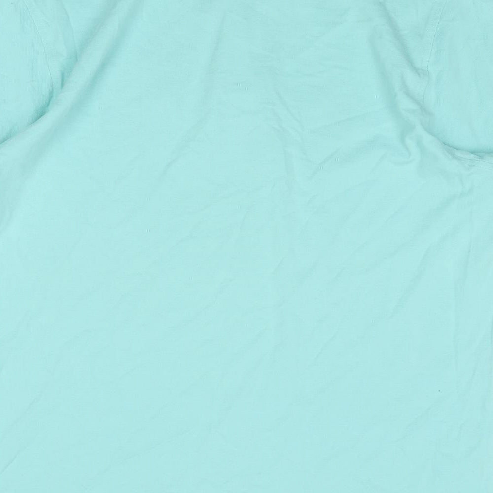 YE Collection Mens Blue Cotton Polo Size XL Collared Button