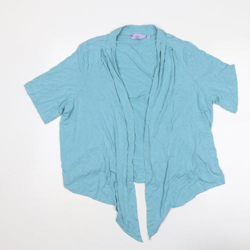 EWM Womens Blue Viscose Kimono Blouse Size 22 V-Neck
