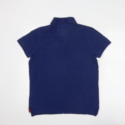 Abercrombie & Fitch Mens Blue Cotton Polo Size L Collared Button
