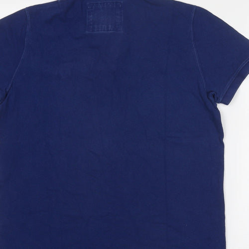 Abercrombie & Fitch Mens Blue Cotton Polo Size L Collared Button
