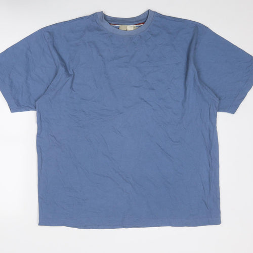 Zantos Mens Blue Cotton T-Shirt Size L Round Neck