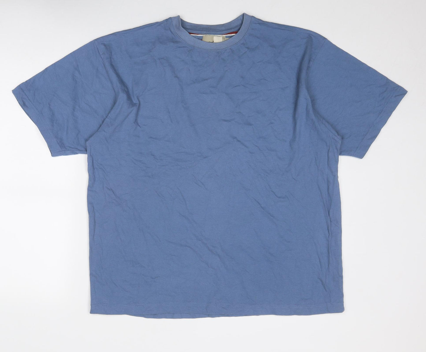 Zantos Mens Blue Cotton T-Shirt Size L Round Neck