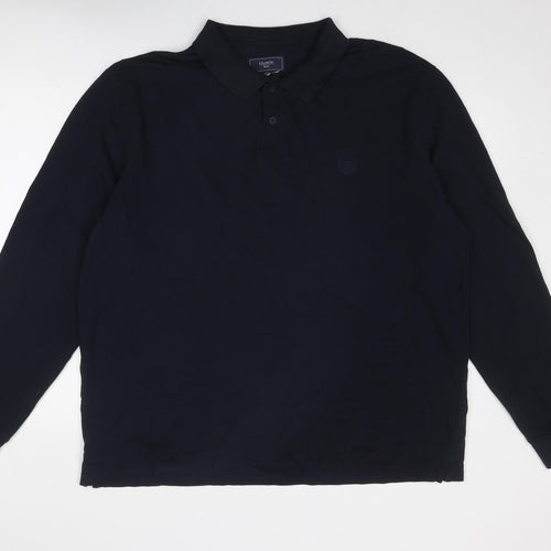 BHS Mens Blue Cotton Polo Size 2XL Collared Button