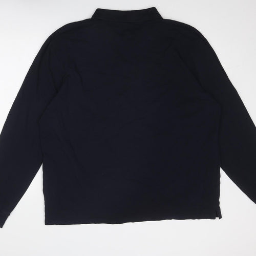 BHS Mens Blue Cotton Polo Size 2XL Collared Button
