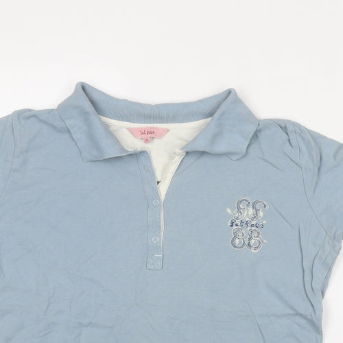 Fat Face Womens Blue Cotton Basic Polo Size 16 Collared