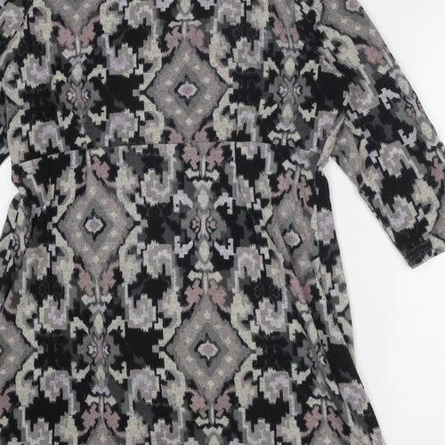 Lily Originals Womens Multicoloured Geometric Polyester Mini Size 12 Boat Neck Pullover