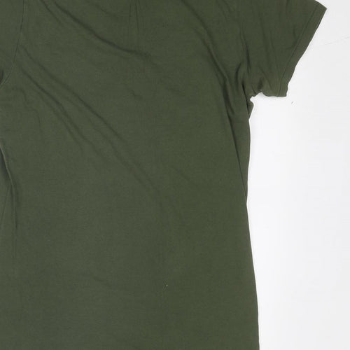 Diesel-Co Mens Green Cotton Polo Size L Collared Button