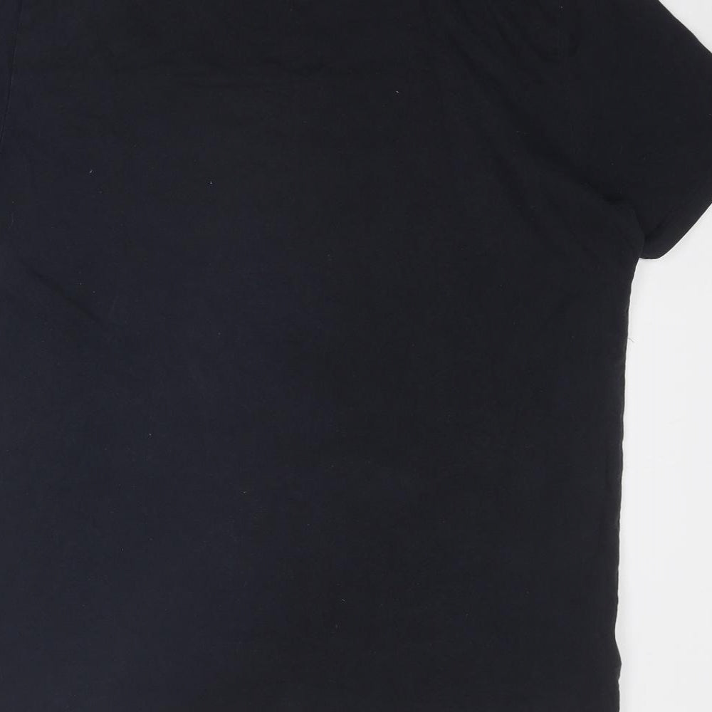 Fred Perry Mens Blue Colourblock Cotton T-Shirt Size M Round Neck