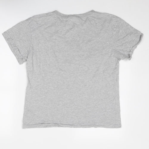 Disney Womens Grey Cotton Basic T-Shirt Size 12 Round Neck - The Lion King, Size 12-14
