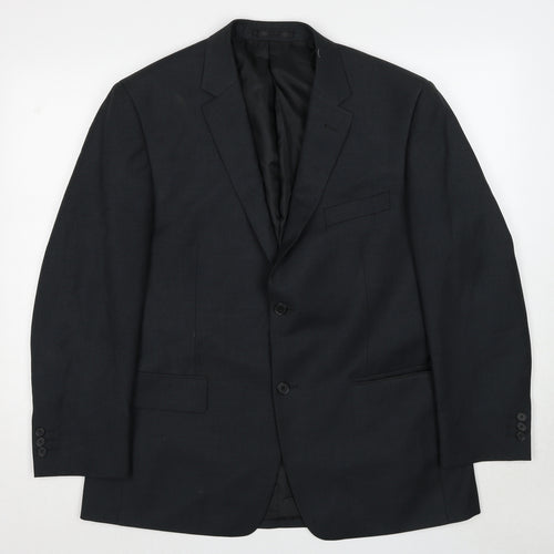 Karl Jackson Mens Grey Polyester Jacket Suit Jacket Size 42 Regular