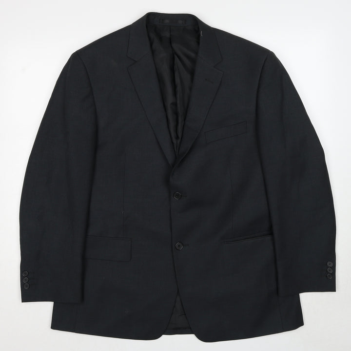 Karl Jackson Mens Grey Polyester Jacket Suit Jacket Size 42 Regular