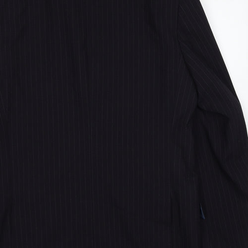 Marks and Spencer Mens Black Striped Polyacrylate Fibre Jacket Suit Jacket Size 42 Regular