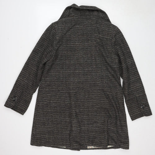 White Stuff Womens Grey Overcoat Coat Size 16 Button