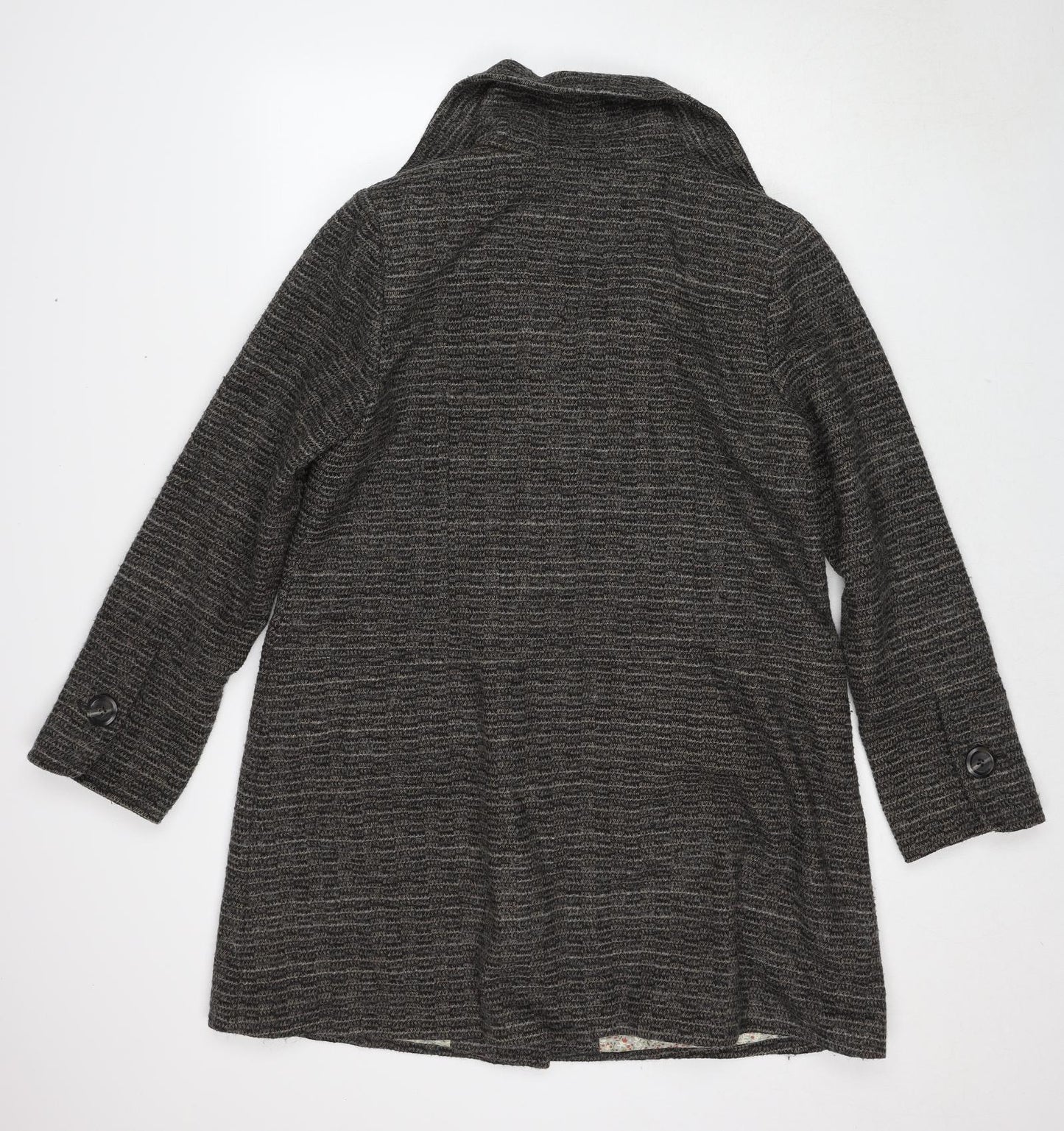 White Stuff Womens Grey Overcoat Coat Size 16 Button