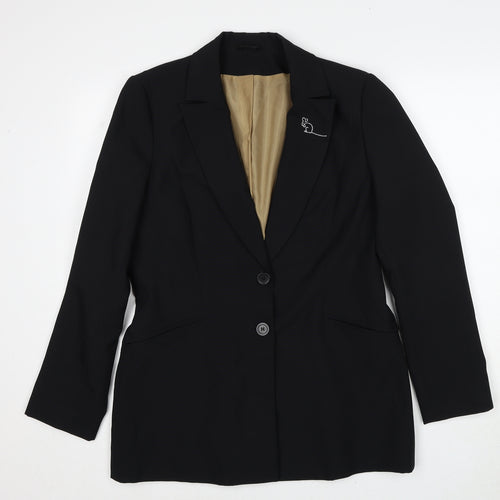 Dorothy Perkins Womens Black Polyester Jacket Suit Jacket Size 14