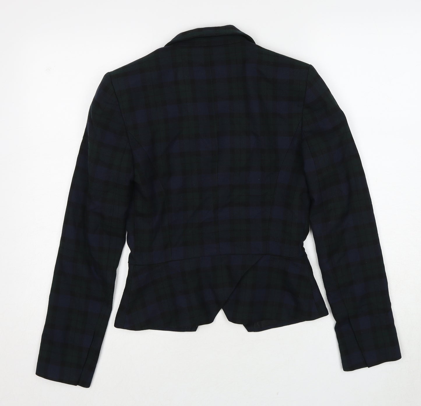 Zara Womens Green Plaid Polyacrylate Fibre Jacket Blazer Size XS