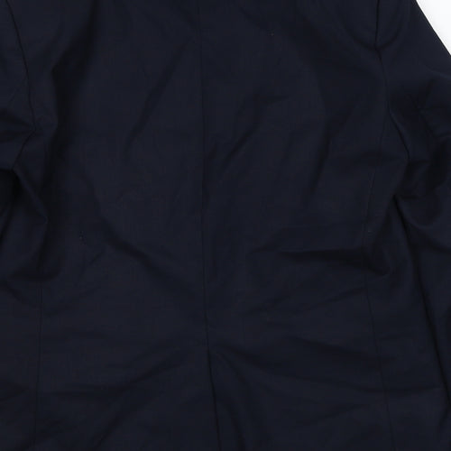 H&M Womens Blue Polyester Jacket Suit Jacket Size 10