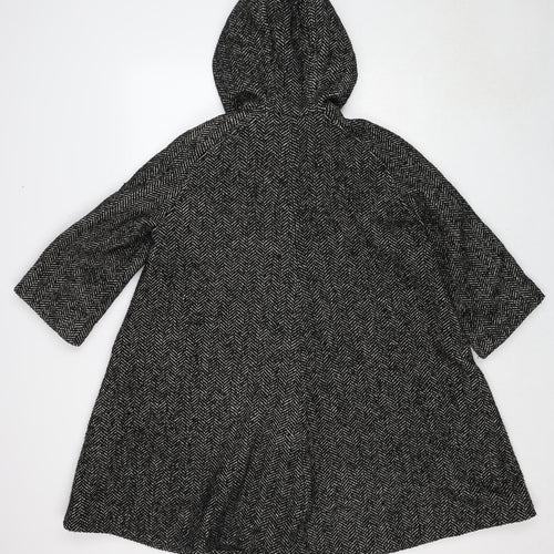 H&M Womens Black Geometric Jacket Size 6 Button