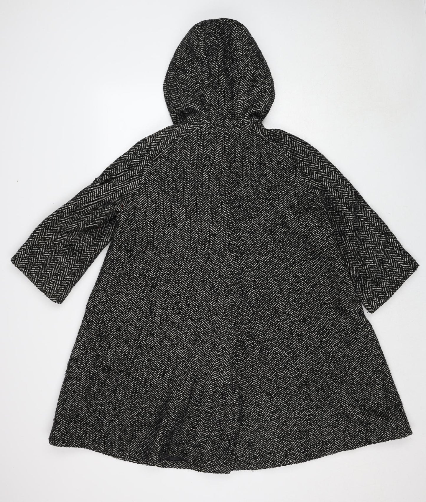 H&M Womens Black Geometric Jacket Size 6 Button
