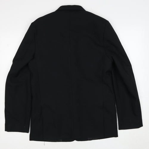 BHS Mens Black Polyester Jacket Suit Jacket Size 34 Regular