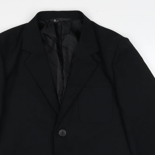 BHS Mens Black Polyester Jacket Suit Jacket Size 34 Regular