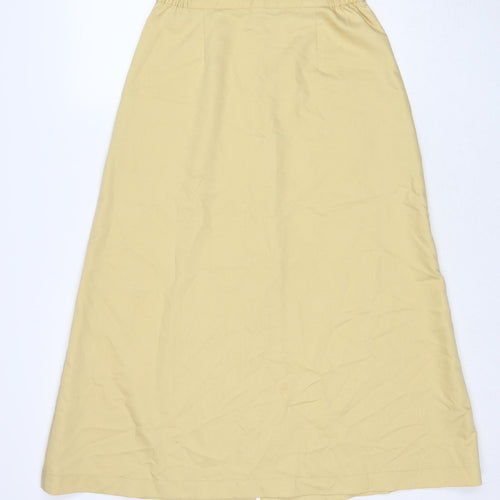 Emreco Womens Yellow Polyester Swing Skirt Size 12 Button
