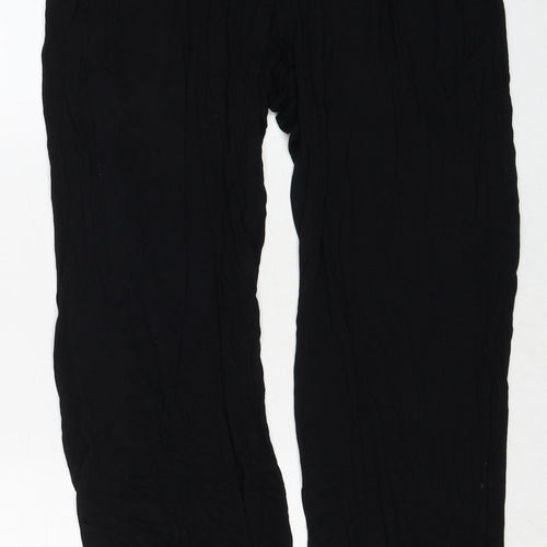 H&M Womens Black Viscose Trousers Size M Regular
